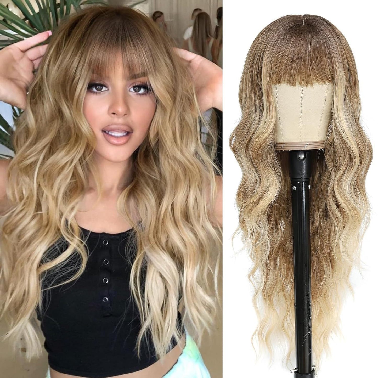 Fashion Air Bangs Long Curly Wig